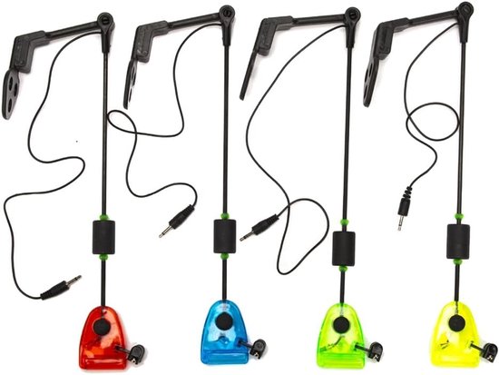 Vis beet indicator set - Visserij swingers - Karper vissen - LED verlicht - 4 stuks - Diverse kleuren