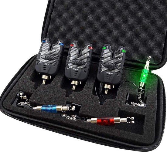 Vis beetmelders set - Vissers uitrusting - Karper vissen - Verlichte swinger indicatoren - Rood blauw groen
