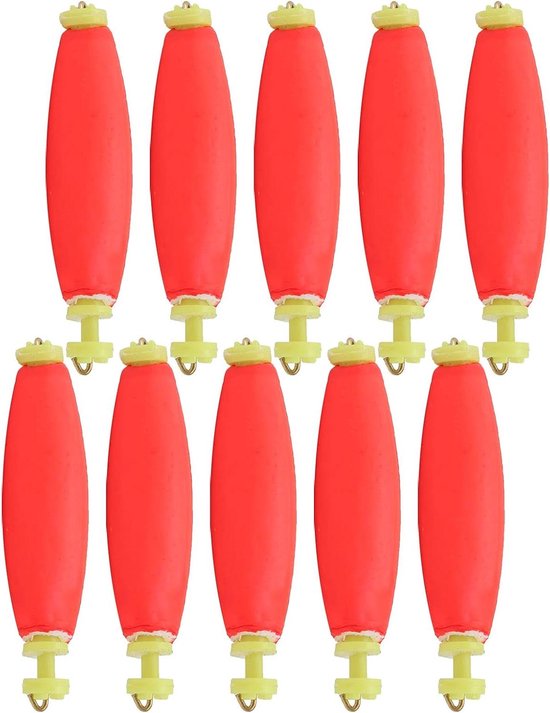 Vis Dobbers - Dobber Set - Vissen op Rivier - EVA Schuim Materiaal - 10 stuks - Rood van Merkloos