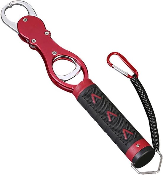 Vis Lip Gripper - Vangst Houder - Veilig Vissen Vangen - Geïntegreerde Weegschaal - 29 cm - Rood