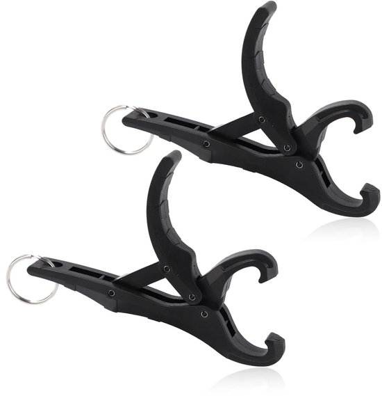 Vis Lip Gripper - Vis Tang - Vissen Vasthouden - Dubbele Set - 12.5 cm - Zwart van Merkloos