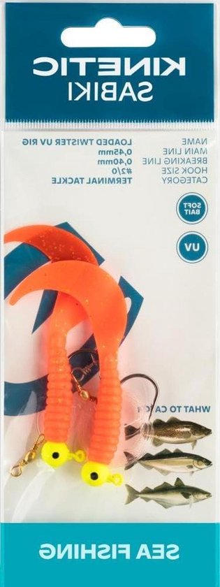 Vis Lokaas Systeem - Twister Haken - Zeevissen - UV Kleuren - 115 cm - Rood Glitter