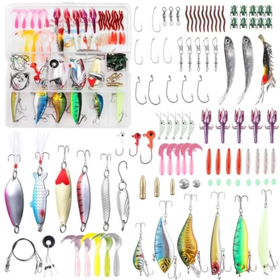 Vis Lure Set - Kunstaas Assortiment - Vissen Op Baars - Multi-kleur Variëteit - 101 Delen - Willekeurige Kleuren