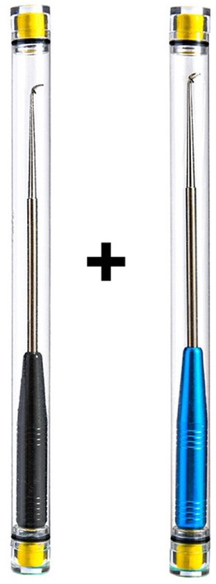 Vis Onthaker Set 2 Stuks – RVS Hook Remover – Blauw & Zwart – Inclusief Beschermtubes – Cap-VIS