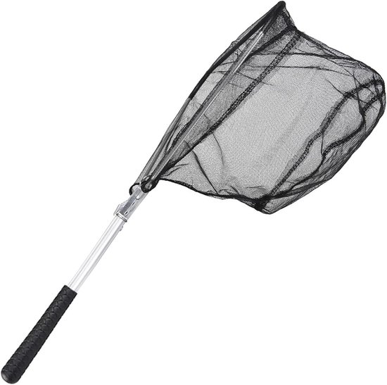 Vis Schepnet - Opvouwbaar Net - Vissen Vangen - Telescopische Handgreep - 50 Cm - Zwart van Merkloos