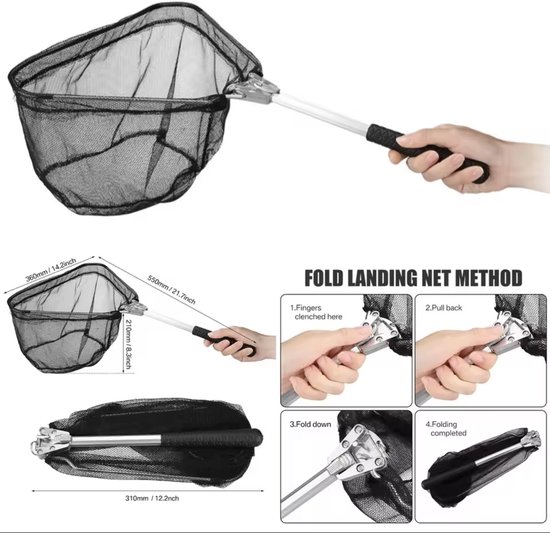Vis Schepnet – Telescopisch – 130 CM – Sterk & Duurzaam – Vouwbaar - H3.4 van Merkloos