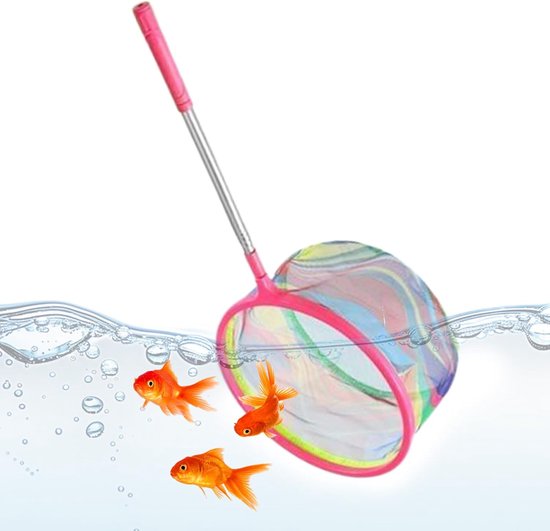 Vis Schepnet - Uitschuifbaar Net - Water Vangen - Sterke Netconstructie - 55-125 cm - Zwart
