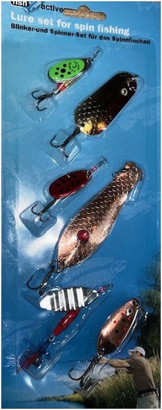 Vis - Spinner - Blinker - Fish Active - Set Van 6 van Fish Active