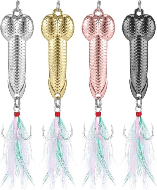 Visaas in 4 Kleuren met Drievoudige Haken - Perfect voor Spinners en Flashers van Merkloos