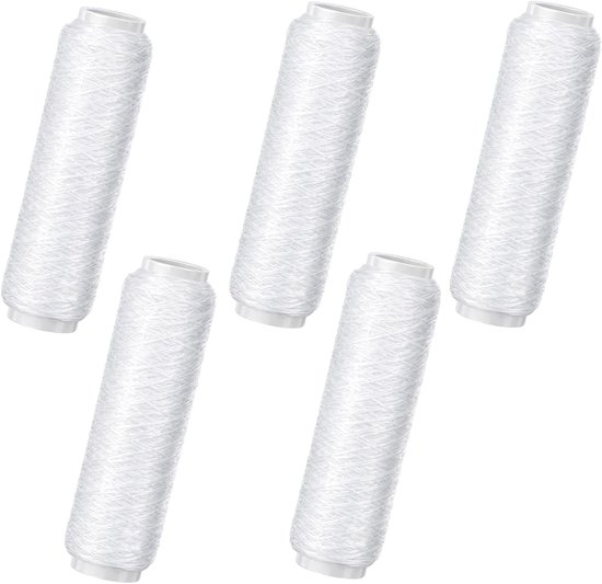 Visaas koord set van 5 stuks, elastische onzichtbare visdraad 0,2 mm, ideaal voor zalm, steur en meerval vissen