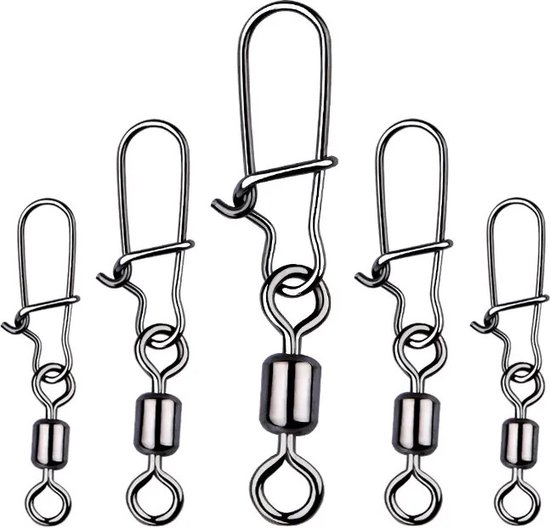 Visaccessoires Connector 20 STUKS Pin Lagerwals Draaibaar Roestvrij Staal Snap Visshaak Lokken Schwartels Tackle
