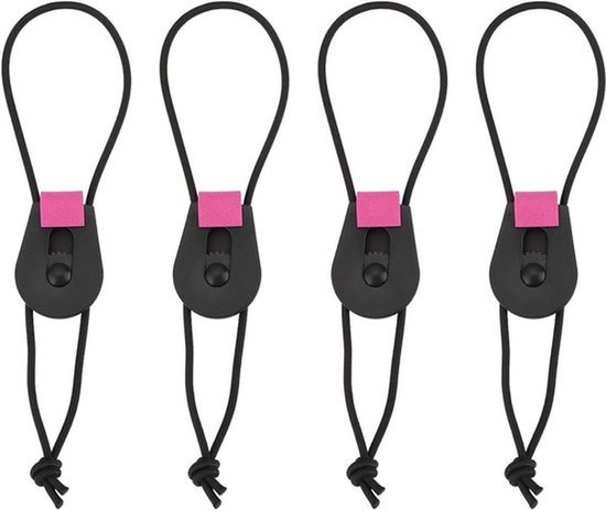 Visbanden Elastische Hengel Touw - Hengel Wrap Riemen - Loop Hengel Riemen - Hengel Ties - Voor Lokken Vissen - Outdoor - Geschikt voor Alle Merken - 4 stuks - 18 cm - Zwart.