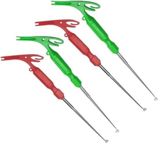 Visbinden Tool Set 4 stuks RVS Haak Remover Ontkoppelaar - Multifunctionele Tackle Tool - Knopen Verwijderen - Vismateriaal - Visgereedschap van Merkloos