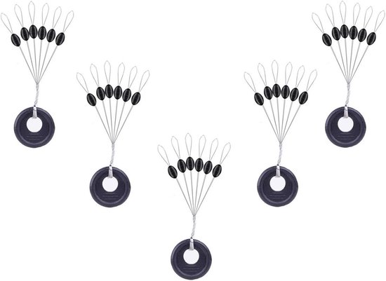 Visbobber Stopper Set met 300/600 Stuks, 6-in-1 Float Stopper in Zink, Verkrijgbaar in 3 Maten en Kleuren voor Effectief Vissen