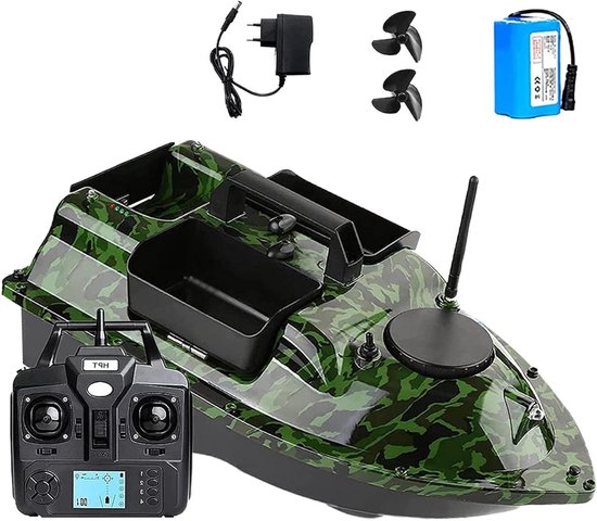Visboot met GPS - Aas boot - Vissen op afstand - Dubbele motor - 3 aas containers - Zwart