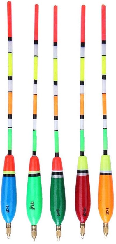Visdobbers Kit, 5 STKS Meerdere Kleur Lichtgewicht Balsa Hout Visdobbers Gevoelige Hoge Zichtbaarheid Vissen Bobber Kit Visbeet Indicator Vissen Apparatuur