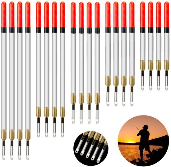 Visdobberset, 20 Stuks Dobbervissen 11/13/15/17/19 cm, Robuuste Kunststof Dobbervishengels, Foreldobbers, Visaccessoires Dobbers, Voor Vissen Op Meren, Rotsvissen, Ijsvissen, Beekvissen