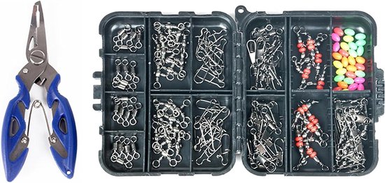 Visgereedschap Set met 140 Stukken, Inclusief Haakverwijderaar en Vissnoer Verbinder voor Zeevisserij, Perfect voor Sportvissen en Bait Accessoires
