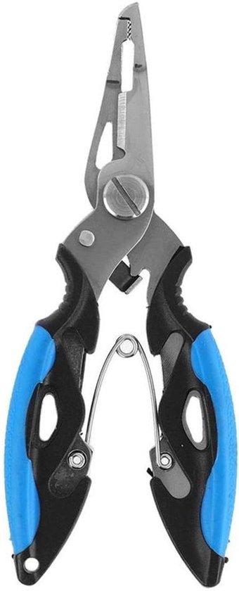 Visgereedschap - Vistang - Multitool - Schaar - RVS - Vissen - Rood - Krimper - Snijhaak - Verwijderaar - Geschikt voor Vissen - Klein formaat. van Merkloos