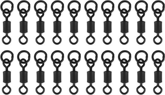 Visgerei Accessoires - Karper Vissen - Hoogwaardige Kwaliteit - Zilver - Montagegemak - Swivel Connector - 20 Stuks - Geschikt voor Vissers - Zilverkleurig Swivel Connector voor Karper Vissen