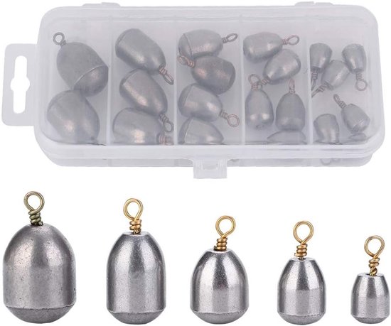 Visgewichten Set voor Drop Shot en Wacky Rig - Inclusief Offset Haak en Tackle (20 Stuks) van Merkloos