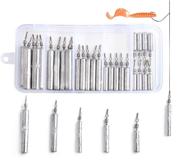 Visgewichten Set voor Dropshot Vissen - Diverse Maten, Lood Gewichten met Opbergdoos, Vissen Accessoires
