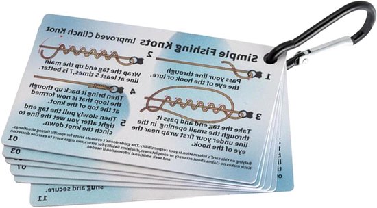 Visgids Knoopkaarten - Hengelgids - Vissen Leren - Waterdicht en Duurzaam - 6 Stuks - Meerkleurig