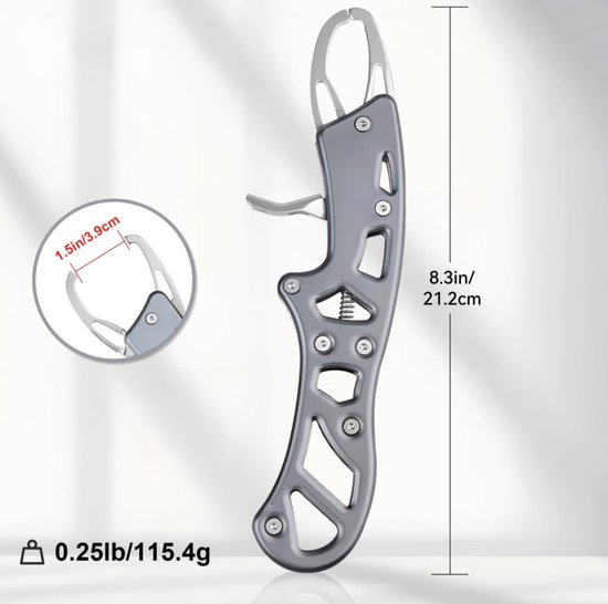 Visgrijper - Aluminium Lip Grip Vistang - Onthaaktang voor Vissen - Roestvrij