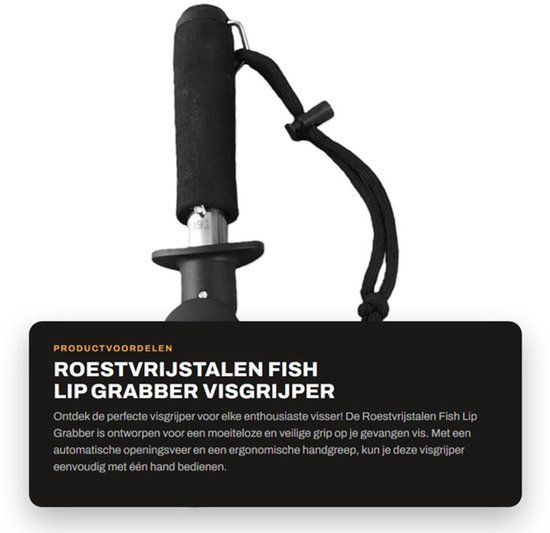 Visgrijper met 15 kg weegschaal - Roestvrij staal - Automatische openingsveer - Comfortabele grip - Anticorrosie - Waterdicht - Vishouder