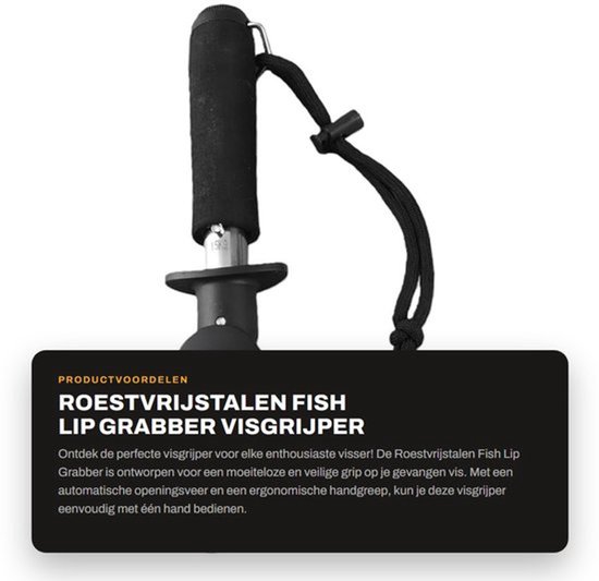 Visgrijper met 15 kg weegschaal - Roestvrij staal - Automatische openingsveer - Comfortabele grip - Anticorrosie - Waterdicht - Vishouder