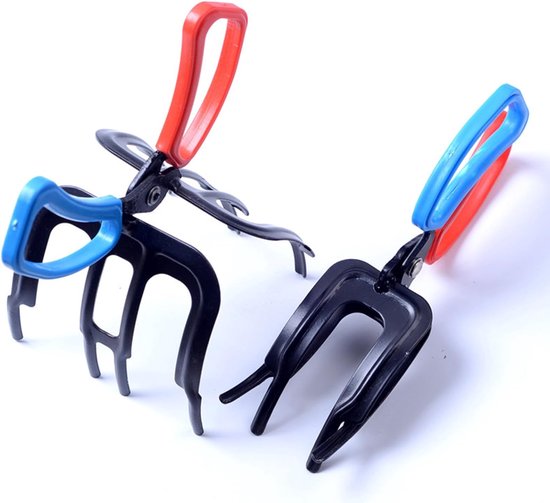 Visgrijper Set van 2 - RVS Visklemmen - 3-Tandig & 2-Tandig - Professionele Vishouders - Hengelsport - Zilver van Merkloos