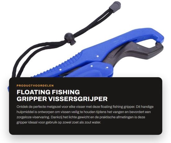 Visgripper Antislip Handvat - Visklem - Lichtgewicht - Verstelbare Touw - Veilig Gebruik - Eenvoudig Ontwerp