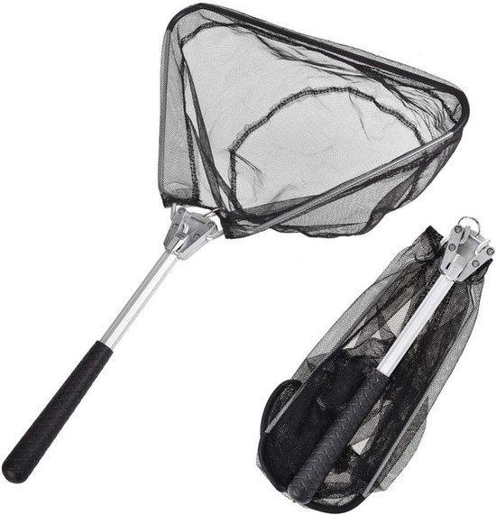 Vishaak Net - Schepnet Telescoop - Vissen Vangen - Opvouwbaar Ontwerp - 50 cm Lengte - Zwart