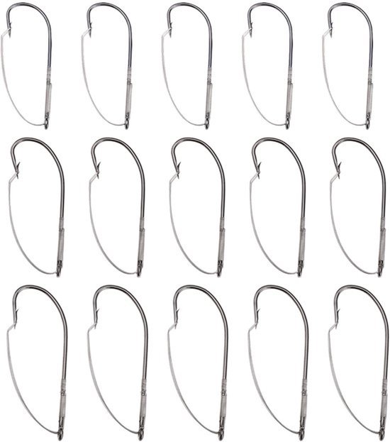 Vishaak Set van 30 Stuks - Maten #1/0/#2/0/#3/0 - Koolstofstaal - Anti-Opknoping - Lange Hals - Voor Ondiep Water - Visaccessoires