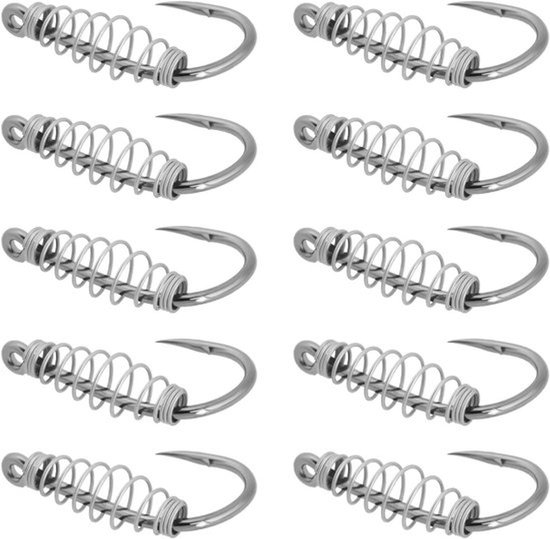 Vishaak - Visgerei - Lente Haak - Meerval - Barded - Power Aas Deeg - 40 stks Lente Haak Vishaak Visgerei Gear Meerval Vishaak Barded Visgerei Compatibel met Power Aas Deeg (Maat #10) van Merkloos