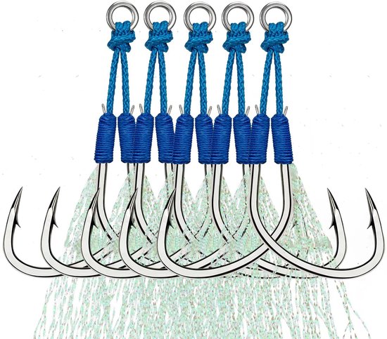 Vishaak zout water 3/0 - dubbele assist haken - vervangingshaken voor jigging - ideaal voor zeevissen - ShopVlot