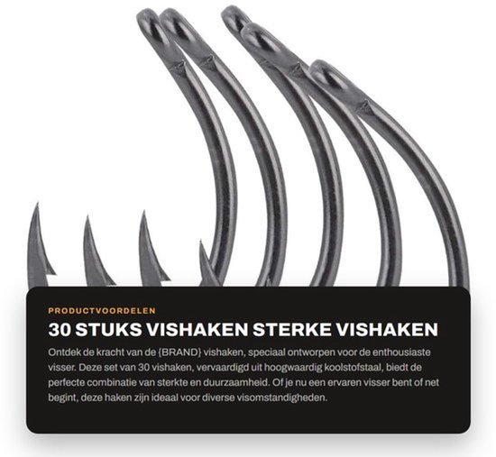 Vishaken 30 Stuks - Koolstofstalen Haken - Sterke/duurzame Constructie - Gesloten Ooggat - Scherpe Haakpunt - Vissersuitrusting - Haak
