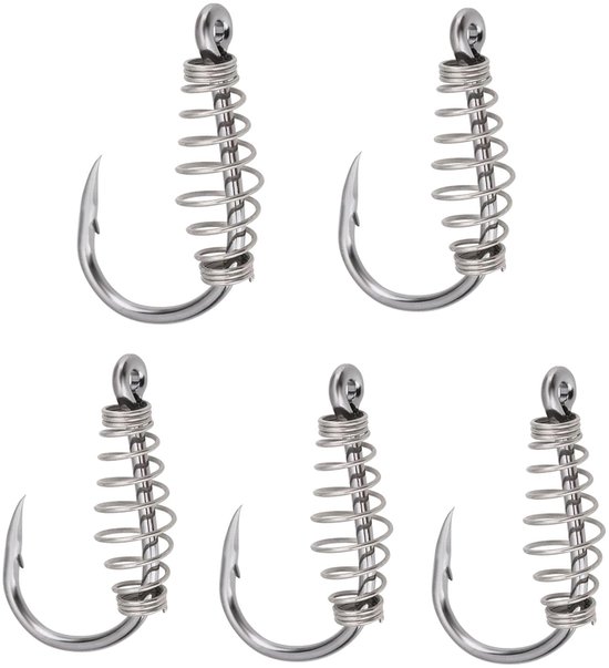 Vishaken met Weerhaken - Koolstofstaal - 500 Stuks in 10 Verschillende Maten van Merkloos