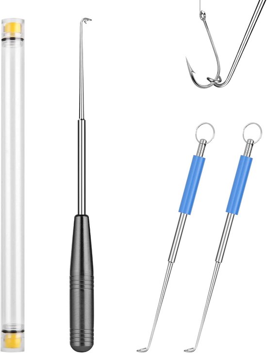 Vishaken Verwijderaar Set - Snel & Veilig Ontkoppelen - RVS + Siliconen - Magnetische Punt - Voor Zee- en Zoetwatervissen - Hook Remover Tool, Haakverwijderaar, Fishing Hook Extractor van Merkloos