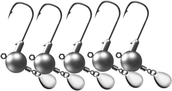 Vishaken voor rubberen vissen - 5 stuks jig-vishaken met weerhaken voor zeevissen