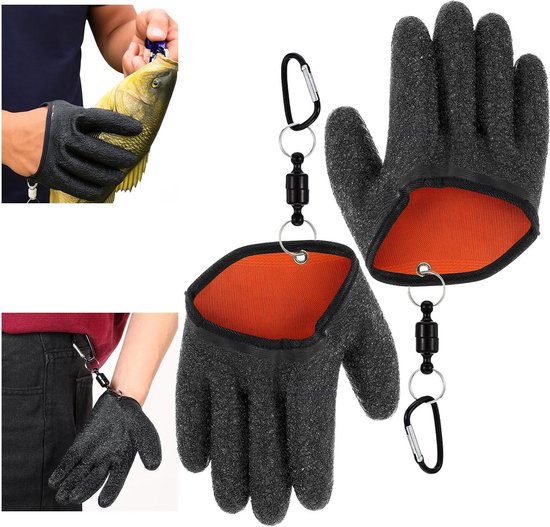 Vishandschoenen met magneet - Anti-slip handschoenen - Professionele vanghandschoenen - Mannen en Vrouwen - IJsvissen - Antislip grip - Getextureerde palm - 2 stuks van Merkloos