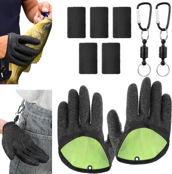 Vishandschoenen met magneet release en anti-slip grip voor ijsvissen - 2 stuks | Professionele vanghandschoenen voor mannen en vrouwen | Handschoen met vingerbedjes van Lazymi