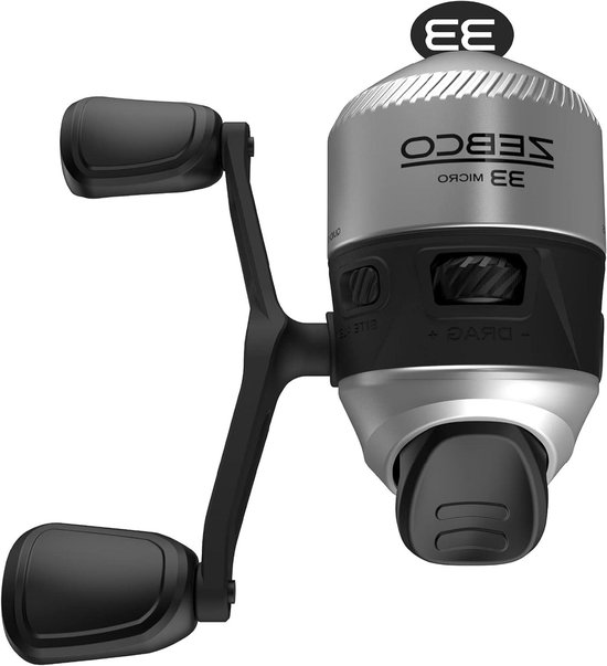Vishengel Molen - Spincast Reel - Vissen op Panfish - Quickset Anti-Reverse - Maat 10 - Zilver Zwart