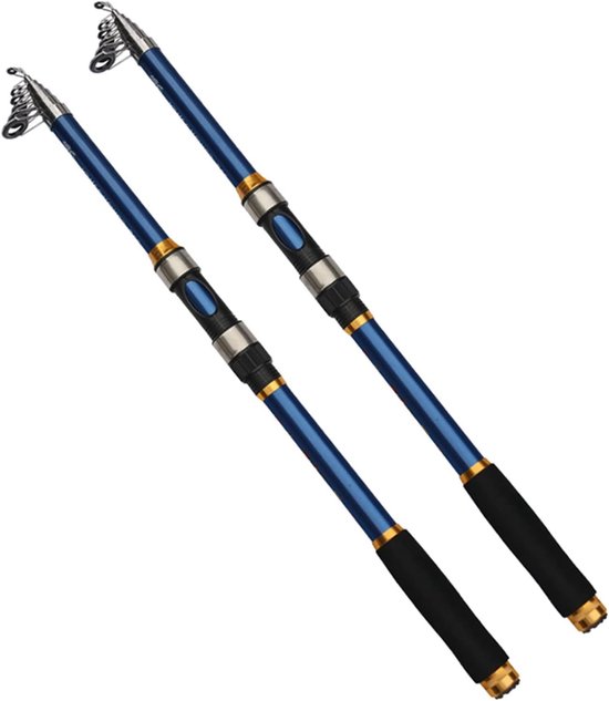 Vishengel Set - Werphengel Zeehengel - Lange Afstand Vissen - Ultralichte Ultraharde - 3.0 Meter - Blauw