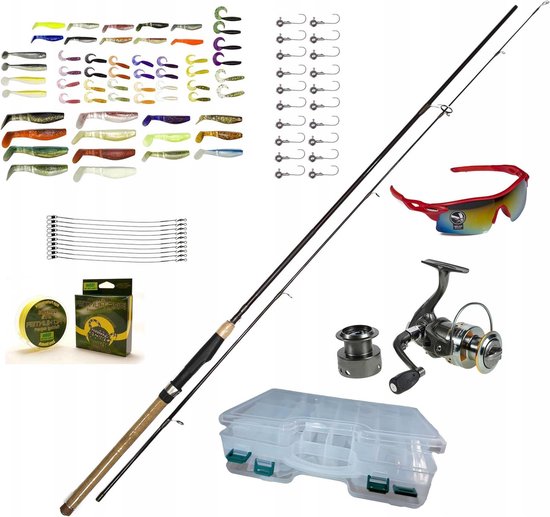 Vishenset Spinning - Compleet Hengel Pakket - Vissen op Roofvis - IM8 Carbon Hengel - 2.4 meter - Multicolor