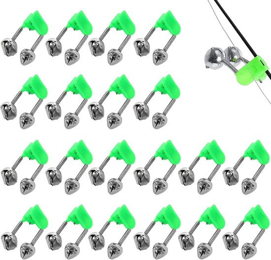 Visindicatoren voor Nachtvissen - Plastic Hengelbelletjes met Alarmen en Klem - 20 Stuks voor Diverse Hengels met Glowstick Houder en Geluidsfunctie