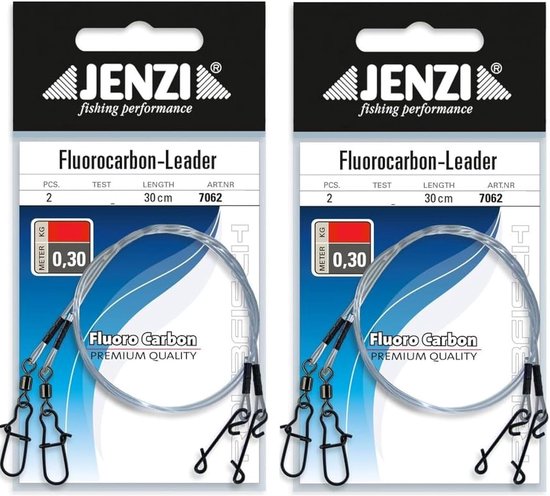 Visknoopleader set van 4 - Fluoro-carbon - Knoploos en draaibaar - Ideaal voor de visser - ShopVlot