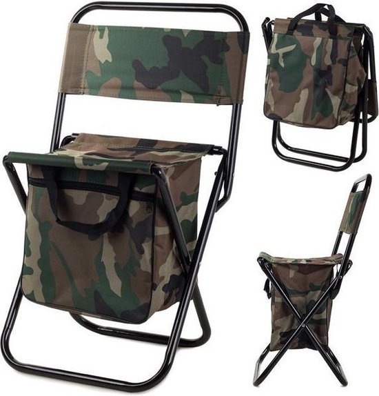 Viskrukje - Visstoeltje - Vissen- Camping Stoel- camouflagetas van Merkloos