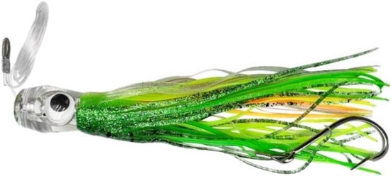 Viskunstaas - trollen lokken - 16 cm - octopus lokken - mahi marlin tonijn - dolfijn - wahoo - haai - diepzee vissen - opgetuigd met leiderhaak - inktvis rokken van Nautica.