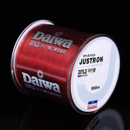 Vislijn Daiwa Justron nylon 500m Rood 0.37mm Nylon Draad Extra Sterk 14.5kg - Visdraad voor Zoetwater en Zoutwater van Daiwa